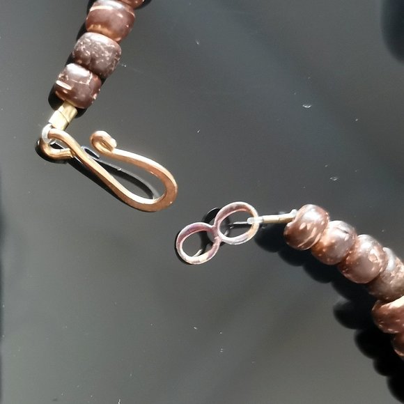 Vintage Boho Chunky Style 80s Coconut and Wooden Beaded Necklace - Picture 5 of 5